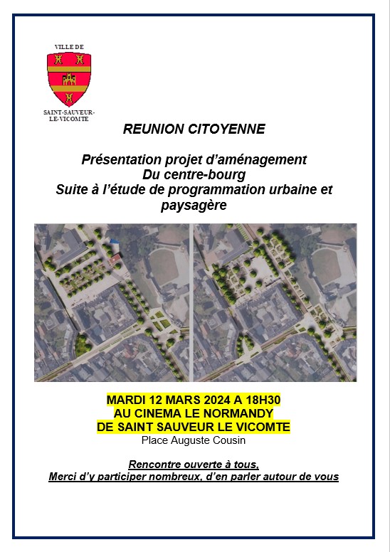 Réunion réaménagement du centre-bourg et future station intermodale