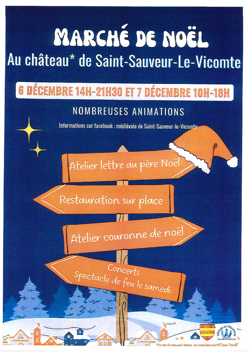 Marché de Noël le 6 et 7 Décembre 2025 – Déplacé dans le gymnase au vu des prévisions météo