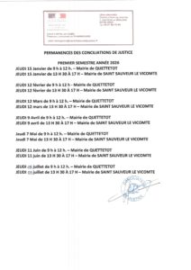 Permanences des conciliations de justice