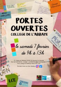 PORTES OUVERTES COLLEGES DE L&rsquo;ABBAYE