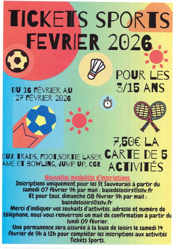TICKETS SPORTS FEVRIER 2026