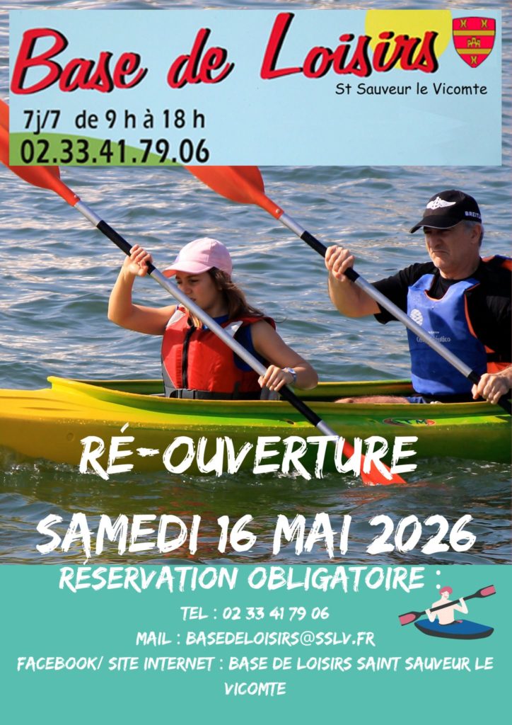 Réouverture de la Base de Loisirs le 16 mai !