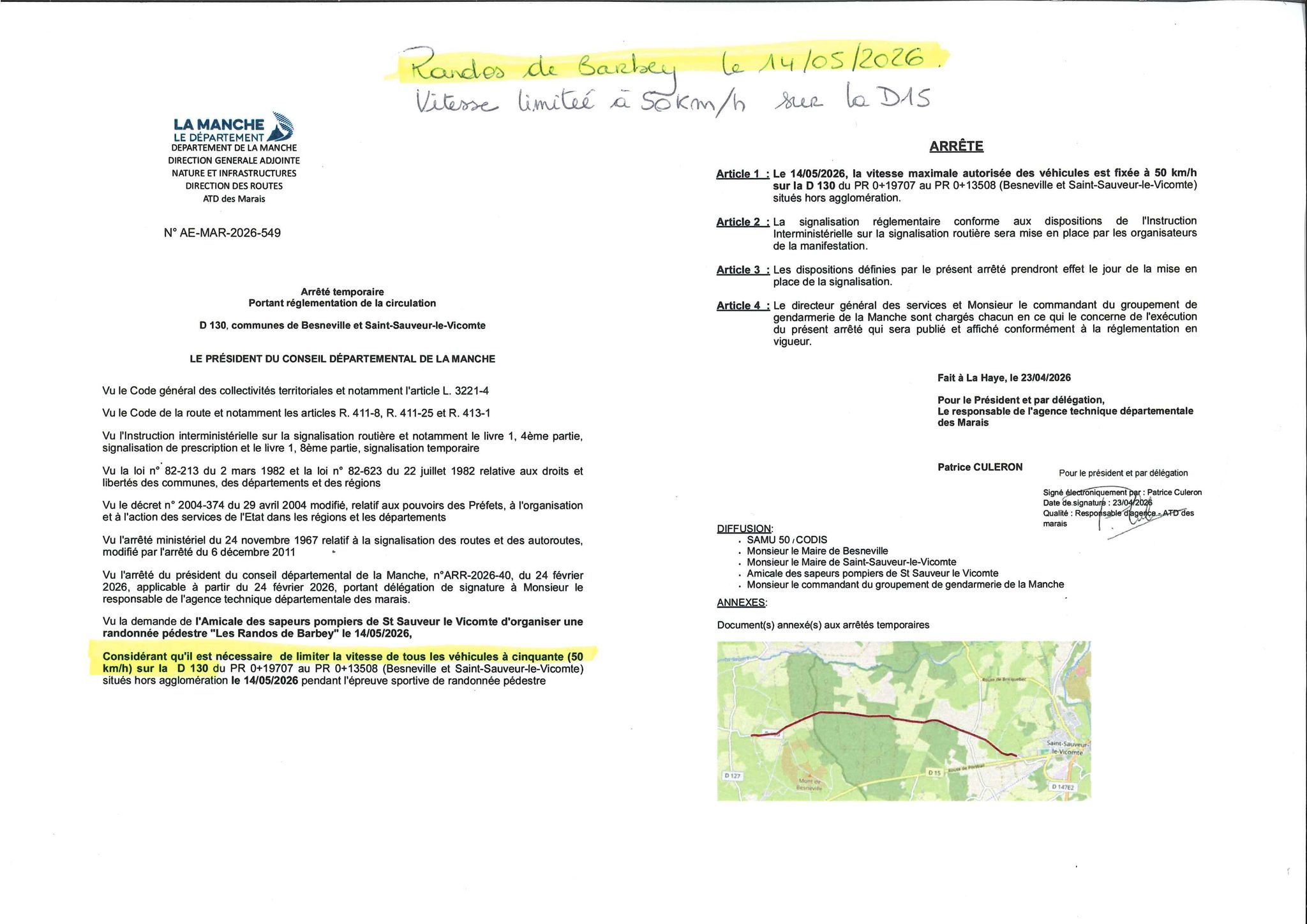 Randos de Barbey : circulation modifiée le 14 mai
