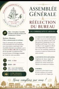 AG & Réélection du Bureau : Commerçants/Artisans