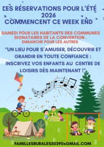 Centre de loisirs: Ouverture réservations été 2026