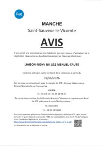 Avis : Travaux d&rsquo;entretien RTE à Saint-Sauveur