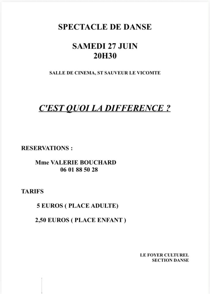 FSC Section Danse : Spectacle le 27 juin à 20h30