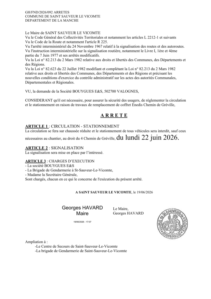 Travaux Enedis : Perturbations