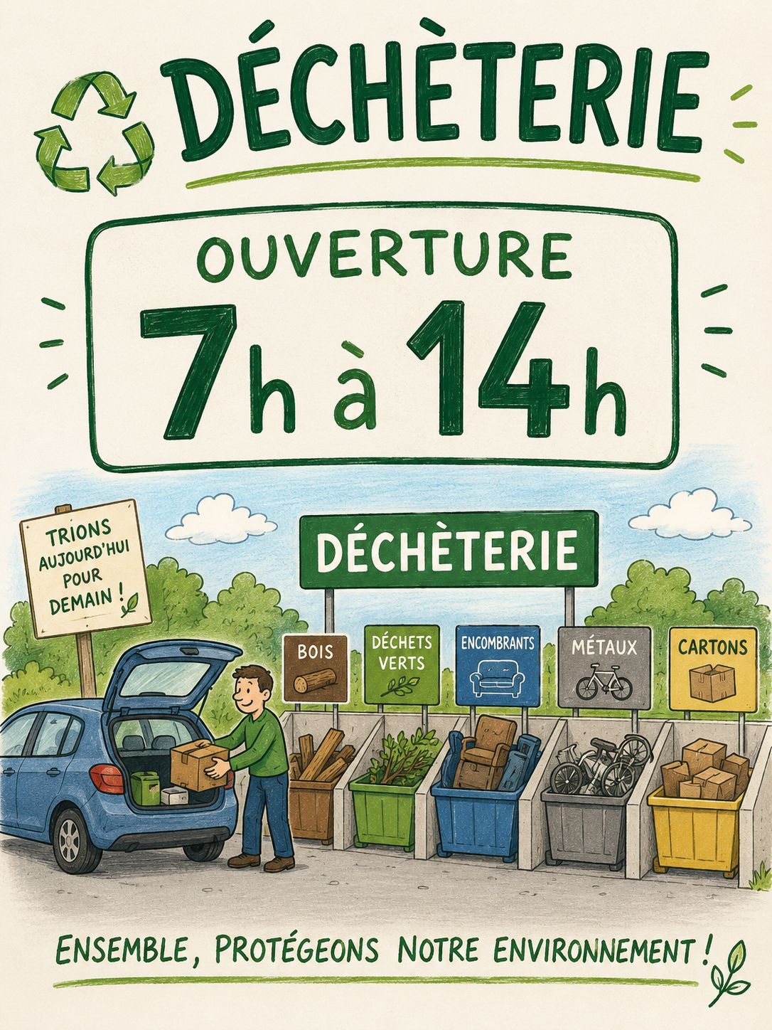 Horaires adaptés des déchèteries