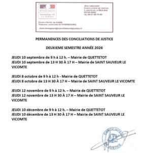 Permanences conciliateur de justice