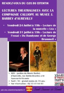 Lectures théâtralisées au Musée Barbey d’Aurevilly