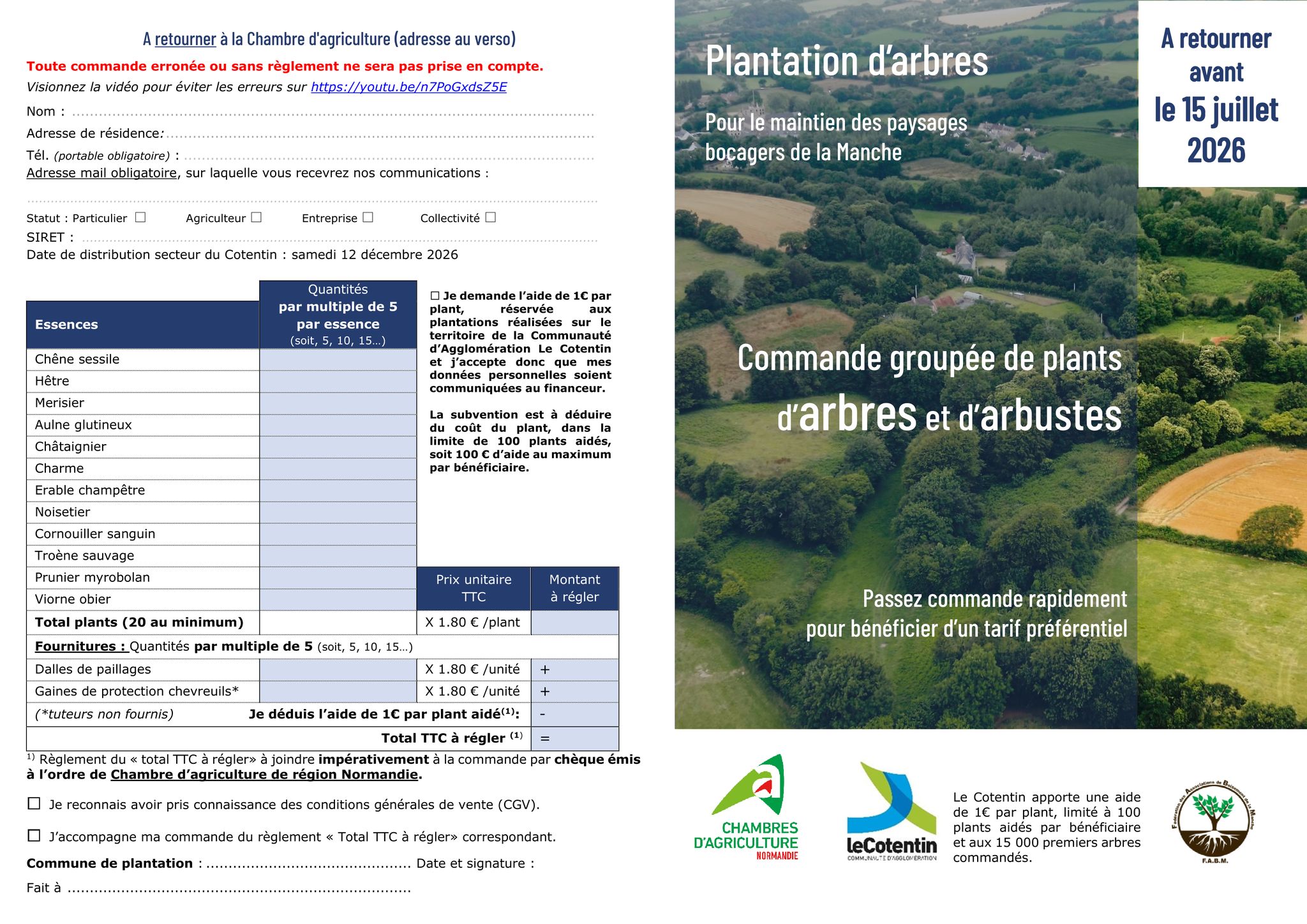 Aide à la plantation de haies bocagères 2026