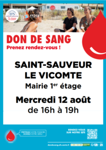Don de sang : Le 12 aout à Saint Sauveur