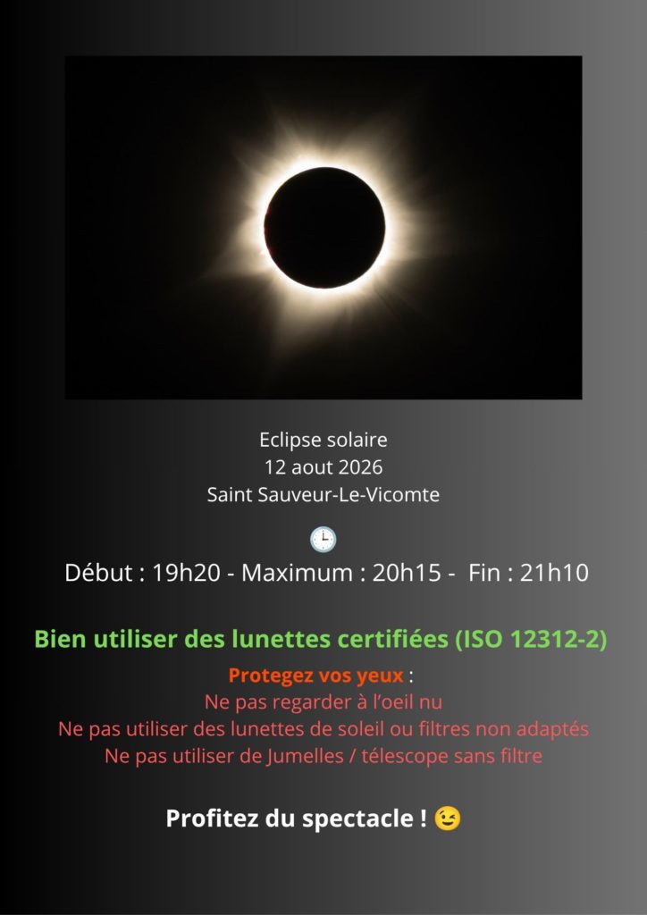 Éclipse solaire : RDV ce 12 août 2026 !