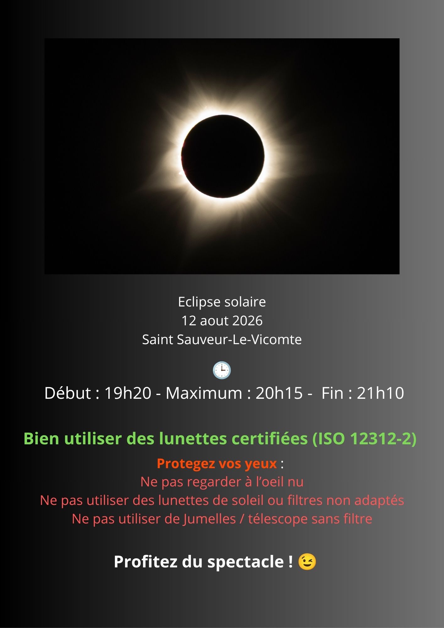 Éclipse solaire : RDV ce 12 août 2026 !