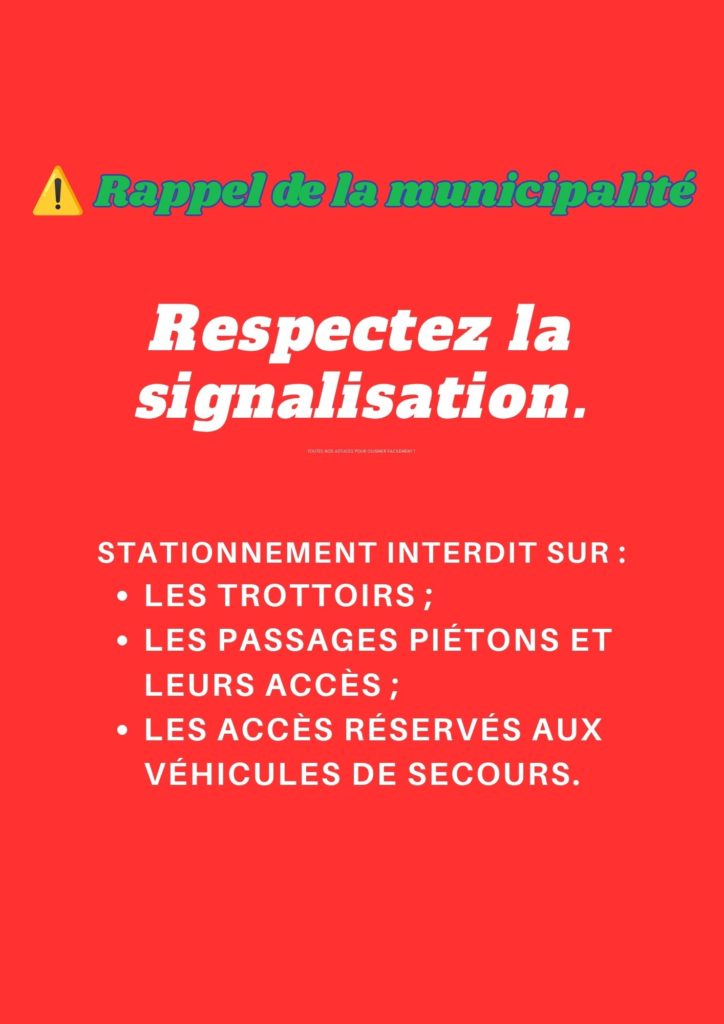 Stationnement interdit : rappel important