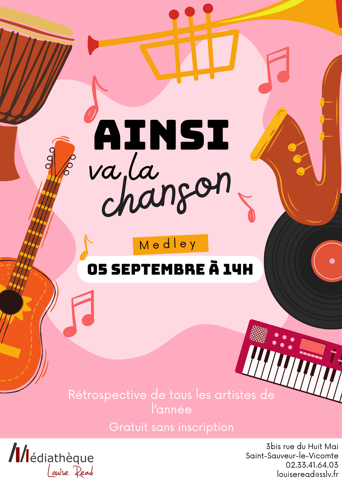 Medley  » Ainsi va la chanson  » à la Médiathèque 🎶