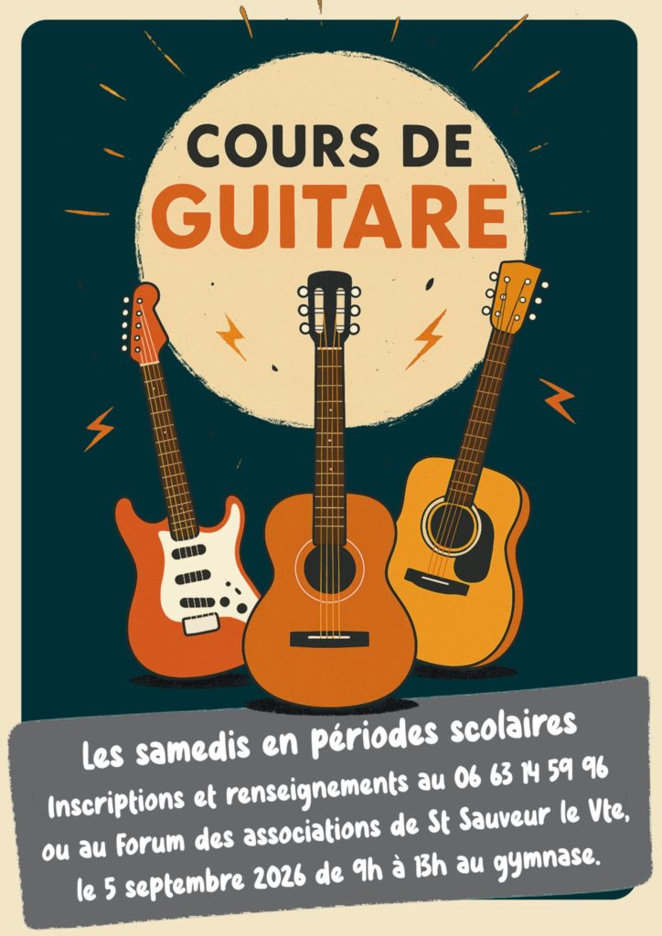 Cours de guitare & appel à trésorier.e bénévole