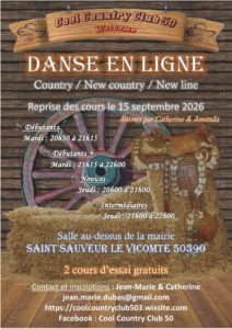 Reprise des cours de danse en ligne country !