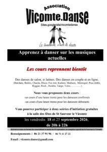 Reprise des cours et soirée dansante à St Sauveur